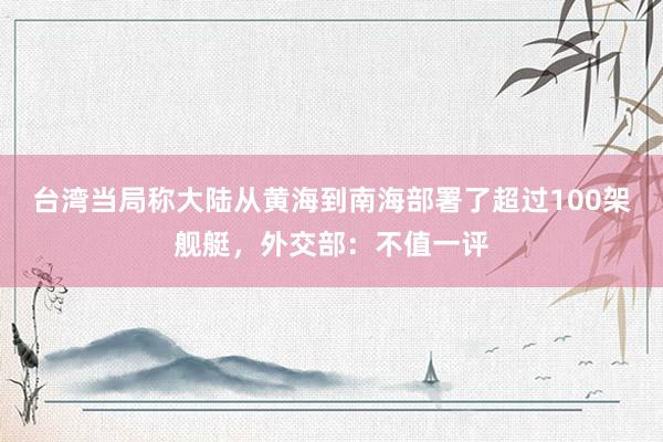 台湾当局称大陆从黄海到南海部署了超过100架舰艇,外交部:不值一评