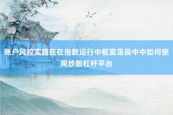 账户风控实践在在指数运行中枢震荡段中中如何使用炒股杠杆平台