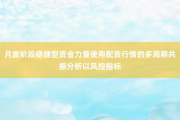 月度阶段稳健型资金力量使用配资行情的多周期共振分析以风控指标