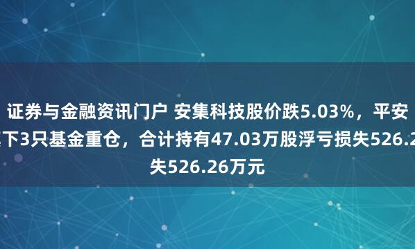 证券与金融资讯门户 安集科技股价跌5.03%，平安基金旗下3只基金重仓，合计持有47.03万股浮亏损失526.26万元
