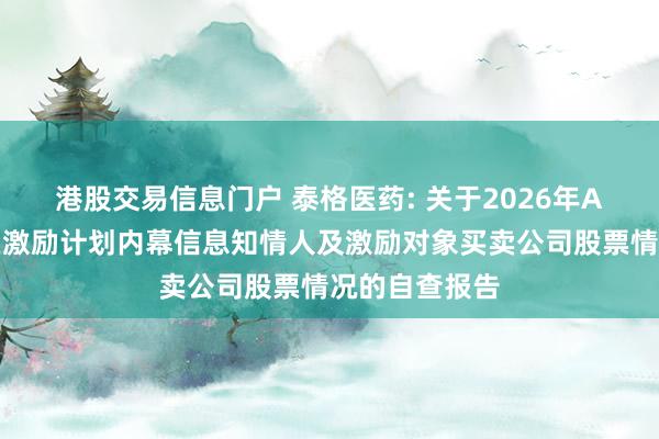 港股交易信息门户 泰格医药: 关于2026年A股限制性股票激励计划内幕信息知情人及激励对象买卖公司股票情况的自查报告